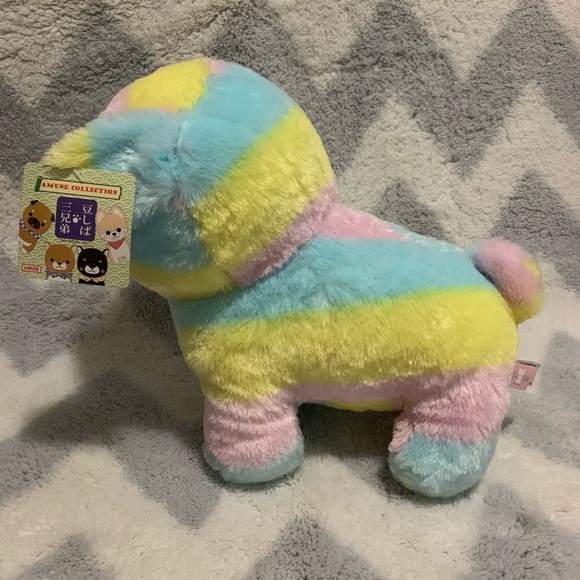 Mameshiba Amuse Rainbow Puppy Plush 15” NWT - Picture 2 of 3
